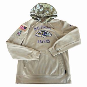Nike Baltimore Ravens Salute to Service Hoodie Men Med Dri-Fit NFL Pullover USA